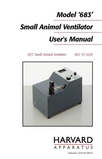 Model '683' Small Animal Ventilator User's Manual