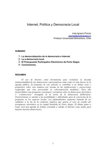 Internet, Política y Democracia Local - Ester Kaufman