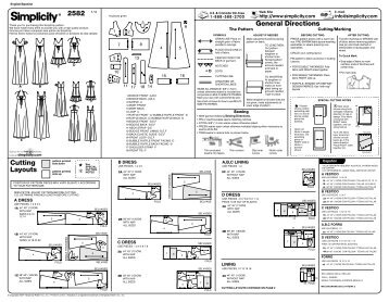 2582 Cutting Layouts General Directions - PrintSew