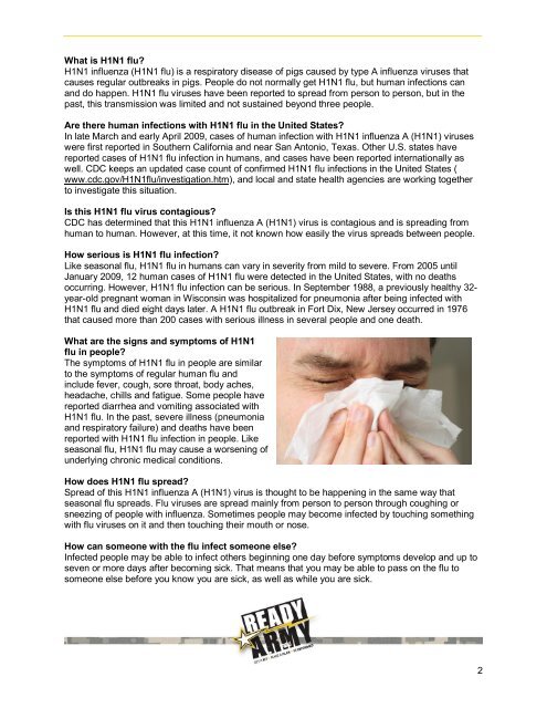 H1N1 (SWINE) FLU INFORMATION - Fort Sam Houston