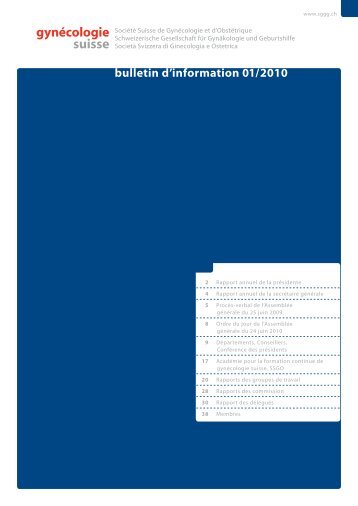 Download PDF: Bulletin d'information 01/2010 - SGGG