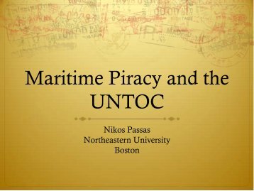 Maritime Piracy and UNTOC - Centre for International Law