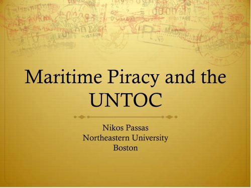 Maritime Piracy and UNTOC - Centre for International Law