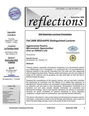 September 2008 - The Southeastern Geophysical Society