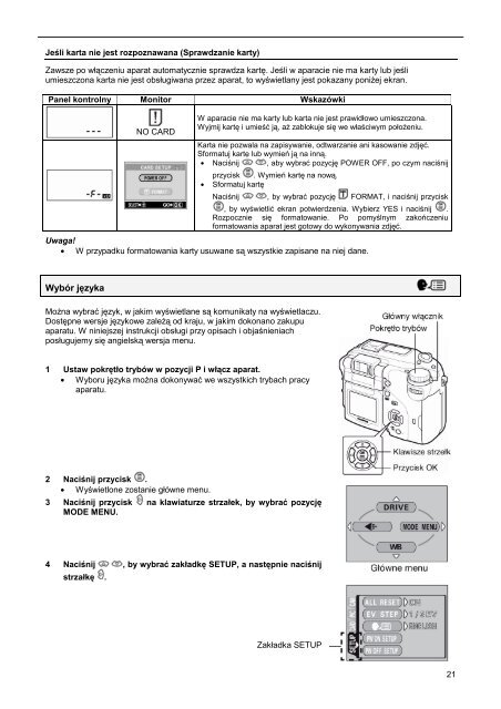 Pełna instrukcja obsługi aparatu C-5060 Wide ZOOM • Dziękujemy ...