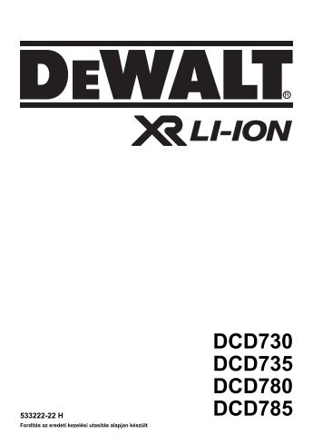 DCD730 DCD735 DCD780 DCD785 - Service - DeWalt