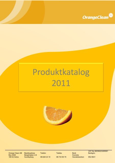 Produktkatalog 2011 - Orange Clean AB