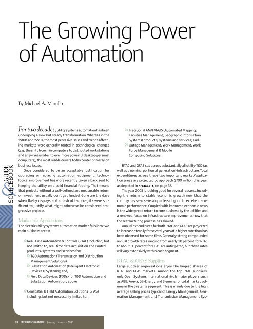 utility systems automation - Description