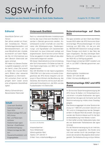 sgsw-info 2007 Nr. 1 (698 kB, PDF) - Sankt Galler Stadtwerke