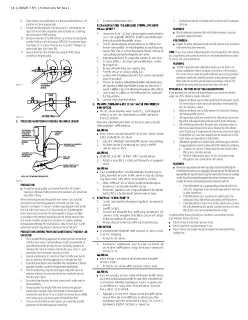 LINEAR® 7.5Fr. IAB CATHETER INSTRUCTIONS FOR USE - Maquet