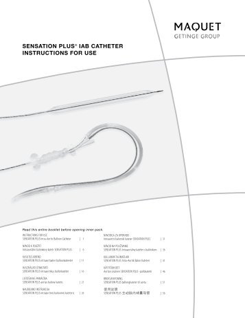 sensation plus® iab catheter instructions for use - Maquet