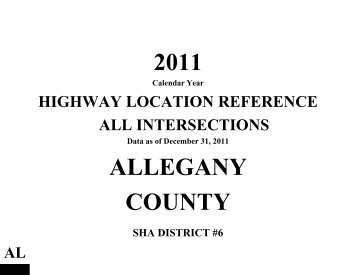 Allegany County - Maryland State Highway Administration