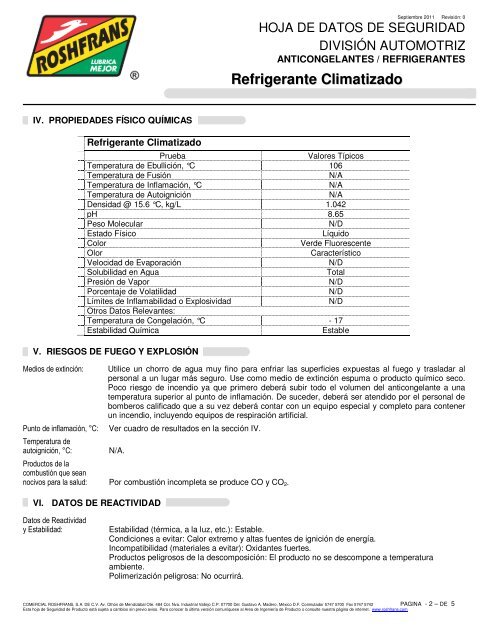 Refrigerante Climatizado - Roshfrans