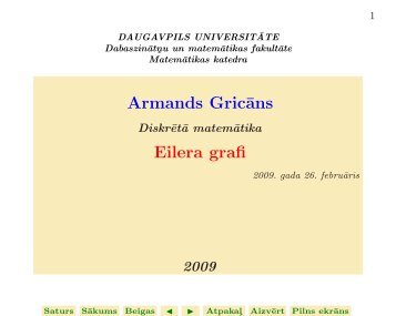 Armands Gric¯ans Eilera grafi