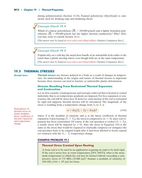 Chapter 19 Thermal Properties