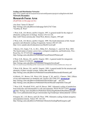 allometric scaling laws in biology