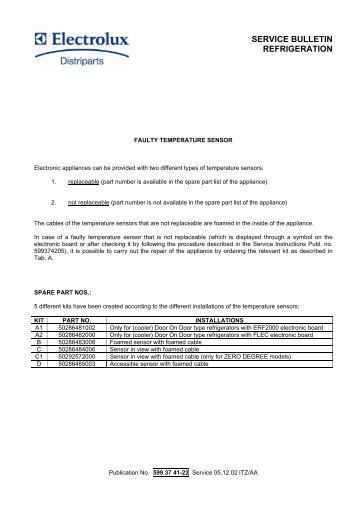 SERVICE BULLETIN REFRIGERATION