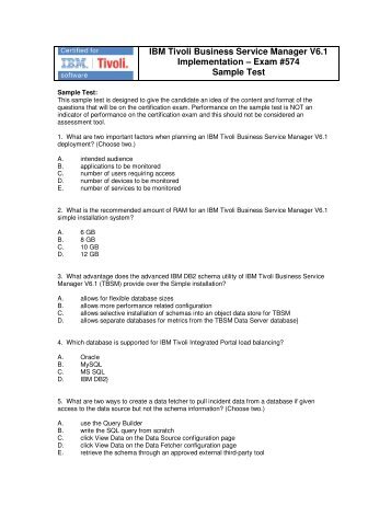 Exam #574 Sample Test