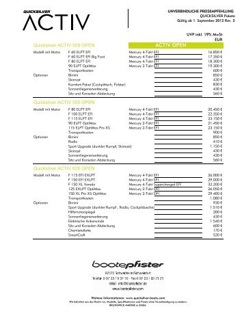 Quicksilver Active - zu Boote Pfister