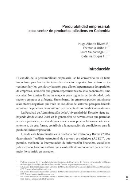 caso sector de productos plásticos en Colombia