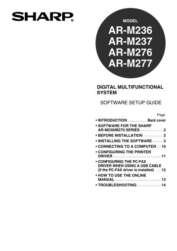 AR-M236 AR-M237 AR-M276 AR-M277 - Pitney Bowes Canada