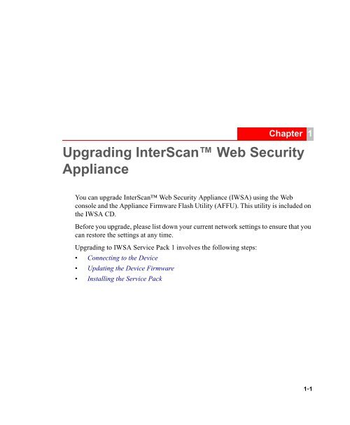 InterScan Web Security Appliance Upgrade Guide - Online Help ...