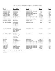 MEN'S NSIC OUTDOOR TRACK AND FIELD RECORDS Event ...