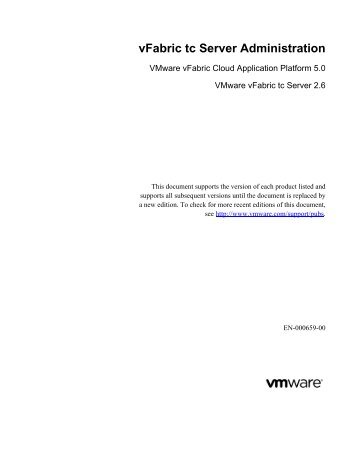 vFabric tc Server Administration - Documentation - VMware