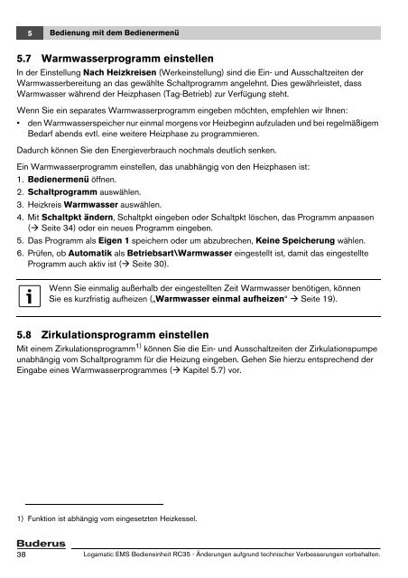 Bedienungsanleitung Logamatic EMS - Buderus