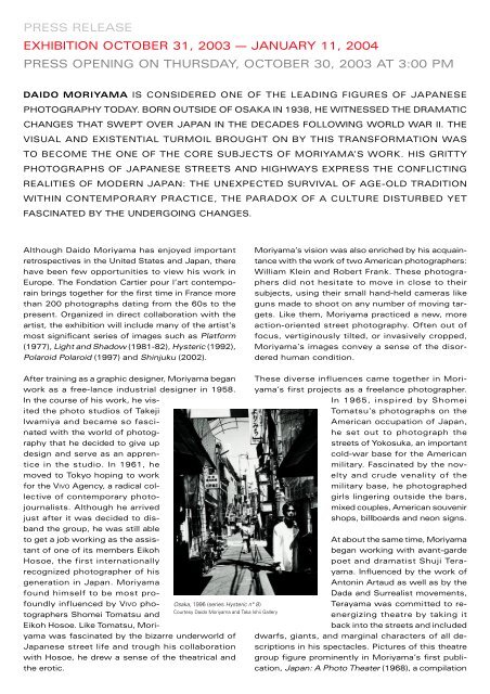 DAIDO VERS PDF ANG - Fondation Cartier pour l'art contemporain ...