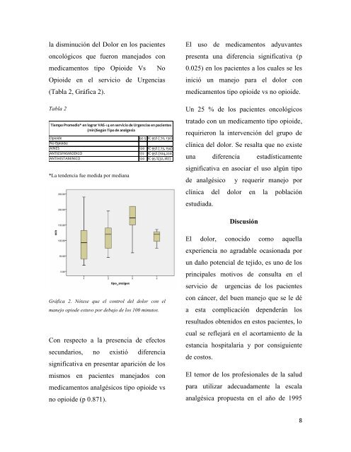 impacto de los opioides vs no opioides en dolor oncológico en ...