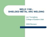 weld 1100 - shielded metal arc welding - College of Eastern Utah