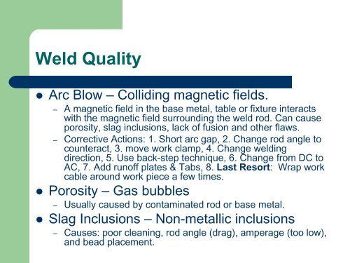 weld 1100 - shielded metal arc welding - College of Eastern Utah