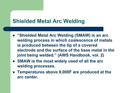 weld 1100 - shielded metal arc welding - College of Eastern Utah