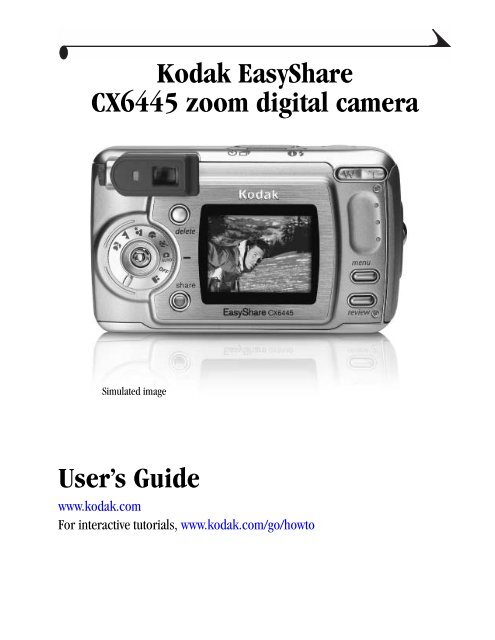 Kodak EasyShare CX6445 zoom digital camera User's Guide