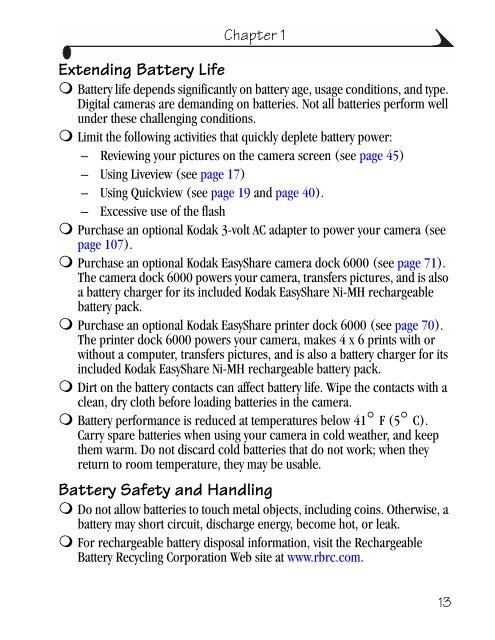 Kodak EasyShare CX6445 zoom digital camera User's Guide