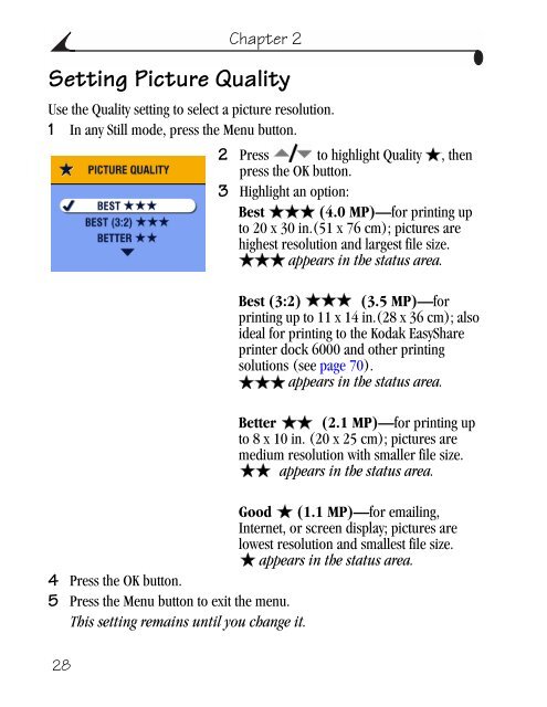 Kodak EasyShare CX6445 zoom digital camera User's Guide