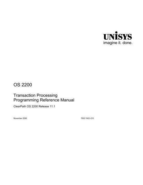 Transaction Processing Programming Reference Manual