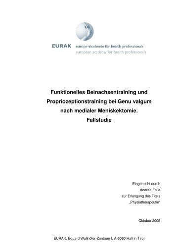 Funktionelles Beinachsentraining und Propriozeptionstraining bei ...