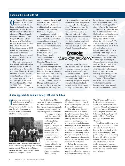 Seton Hall Magazine, Summer 2001 - TLTC Blogs - Seton Hall ...