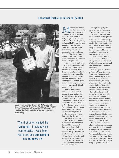 Seton Hall Magazine, Summer 2001 - TLTC Blogs - Seton Hall ...