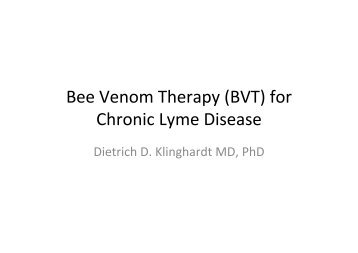 Bee Venom Therapy (BVT) for Chronic Lyme Disease