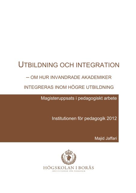 Utbildning och integration - BADA - Högskolan i Borås
