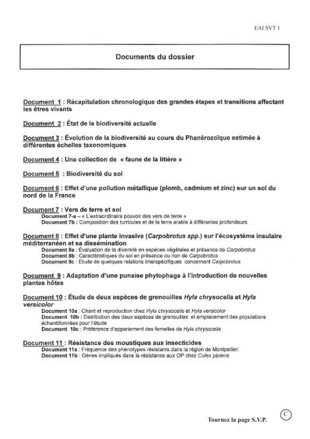 à l'agrégation interne SVT - Ministère de l'Éducation nationale