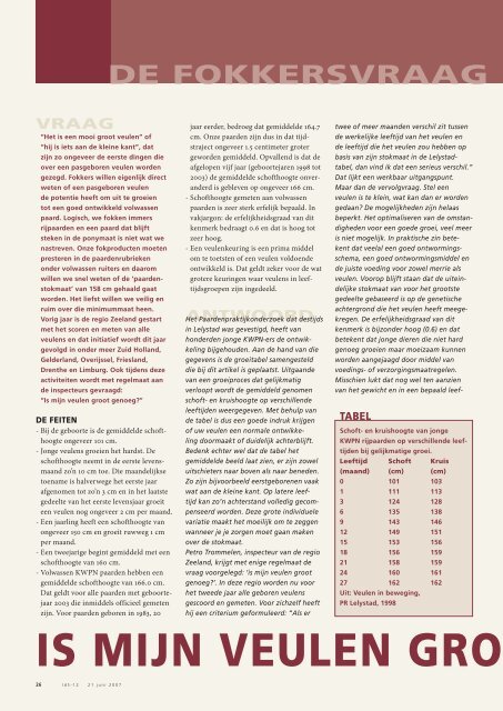 2007-12 Is mijn veulen groot genoeg? - Mijn KWPN