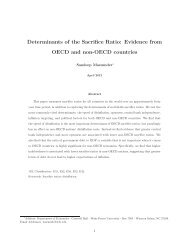 Determinants of the Sacrifice Ratio: Evidence from OECD and non ...