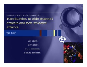 Introduction to side channel attacks and non invasive attacks