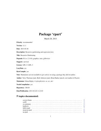 Package 'rpart'