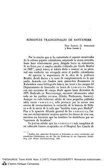 Romances tradicionales de Santander - Centro Virtual Cervantes
