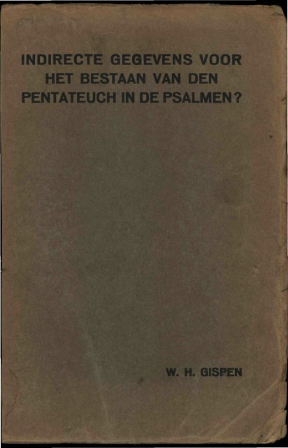 indirecte gegevens voor het bestaan van den ... - VU-DARE Home